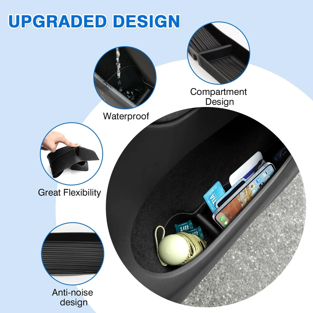 Door Side Storage Box Front Rear Door Handle Armrest Tray Organizer for Tesla Model 3 and Model Y Juniper 2025 Car Accessories