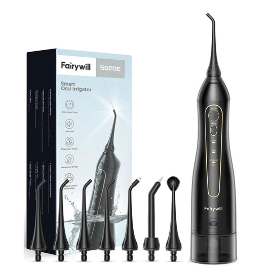 Fairywill Water Flosser + Electric Toothbrush Set | Portable Oral Irrigator 300ML | Rechargeable Waterproof Dental Care Kit
